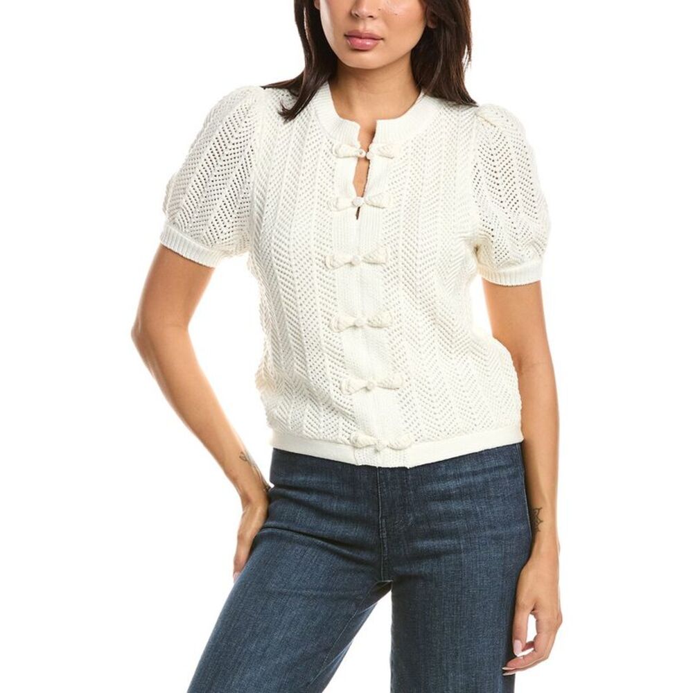 Elie Tahari Womens The Billie Cardigan, Blue